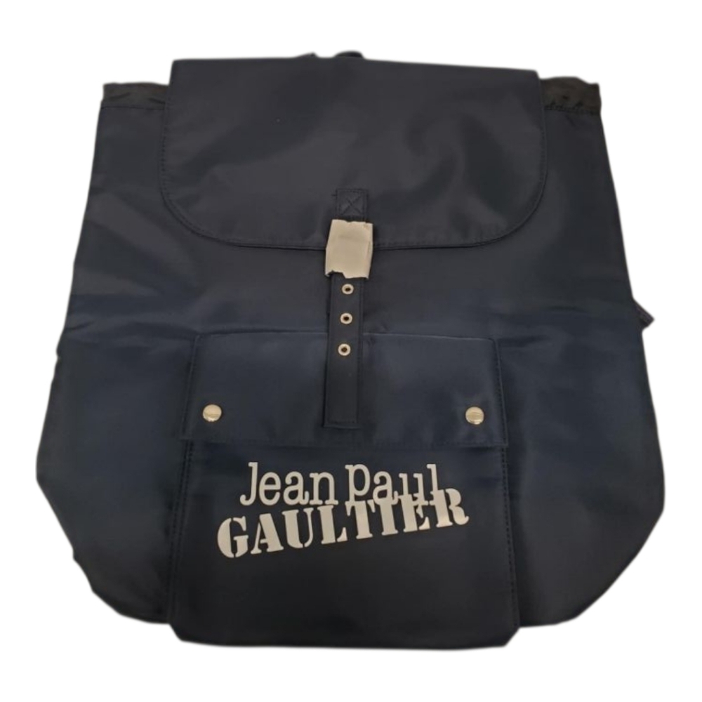 JEAN PAUL GAULTIER 'Weekend' Backpack Bag Navy Polyester Drawstring Travel NEW‎